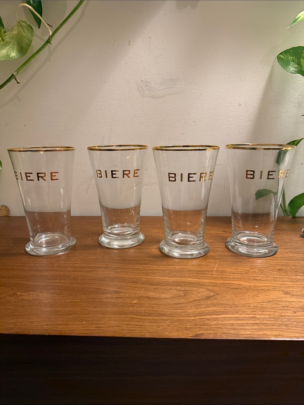 BIERE" PINT BEER GLASSES
 Set of 4